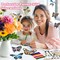 DIY Butterfly Activity Craft Kit for Kids, 16 Paper Butterflies and 13 Color Pens, Make Your Own Rubber Band Wind Up Butterfly Toy, Perfect for Party Games, School Activities, Surprise Cards